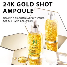 CORÉANA Ample:N 24K Gold Shot Serum - Suero Antienvejecimiento Con Oro De 24 Quilates - Borra Arrugas Y Líneas Finas Con Colágeno Y Péptidos - Unifica El Tono De La Piel Para Pieles Opacas Y Flácidas