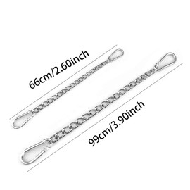 Faderr Hanging Chair Chain, Chain with Two Carabiners, Chair Hardware Swing Hooks, Stainless Steel Hanging Chair Chain with Two Carabiners, Max Load 400lb(black,size:66cm)