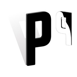 5 Inch Self Adhesive House Numbers, Acrylic Modern House Address Numbers and Letters, Black Adhesive Mailbox Door Number Letters for Office Hotel Apartments Outside (P)