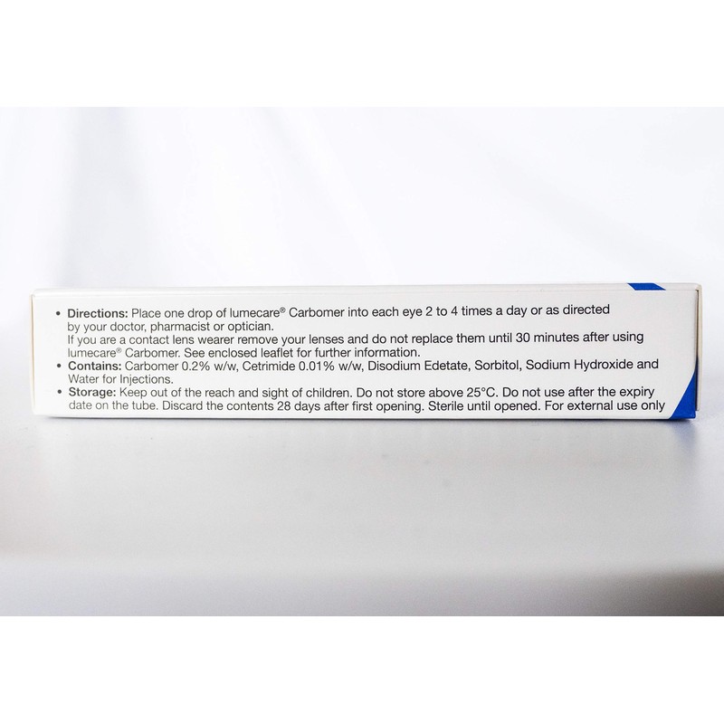 Lumecare Carbomer Cooling and Soothing Eye Gel for Dry Eyes.