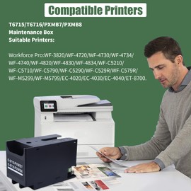 CHILLAWAY'S T6715/T6716 Maintenance Box | High-Yield Tank for Workforce Pro WF-3820, WF-4820, WF-4830 & More | Easy to Install |