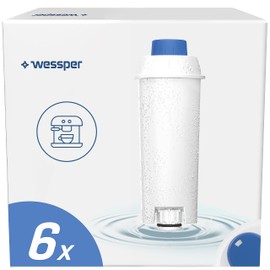 Wessper Water Filter Cartridges for Fully Automatic Coffee Machines, Filter Cartridges for Coffee Machines - Filter Compatible with Delonghi DLSC002, SER3017, Series S ECAM, ESAM, ETAM, SECAM - Pack