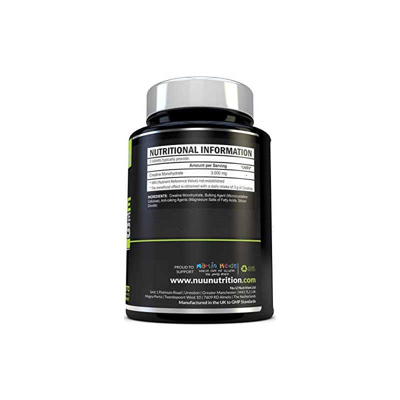 Creatine Monohydrate Tablets 3000mg, 270 Creatine Tablets - 3 Month
