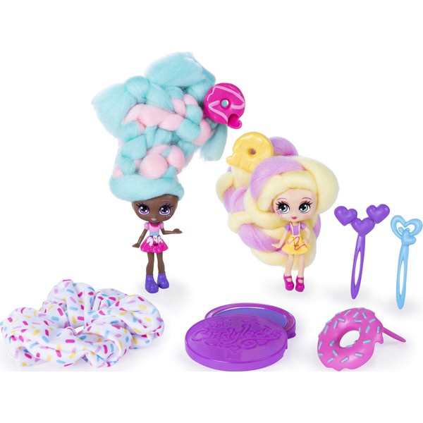 Candylocks BFF 2 Pack, 3-Inch Jilly Jelly & Donna Nut, Scented Collectible Dolls with Accessories