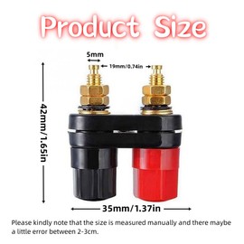 Dual Binding Post Terminal, 2 Pack Thread Power Amplifier Speaker Connector, 2-Way Banana Plug Jack Socket Video Terminal Binding Post Connector, 4mm Female Socket Connector for Power Amplifier