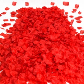 SITUMEIZI 1500 PCS Red Rose Petals Flower Artificial Fake Silk Rose Petals Decorations for Wedding Decor Romantic Night Event Party Engagement in Bulk