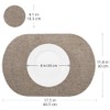 Oval Table Mats Set of 6, Faux Leather Placemats, Heat
