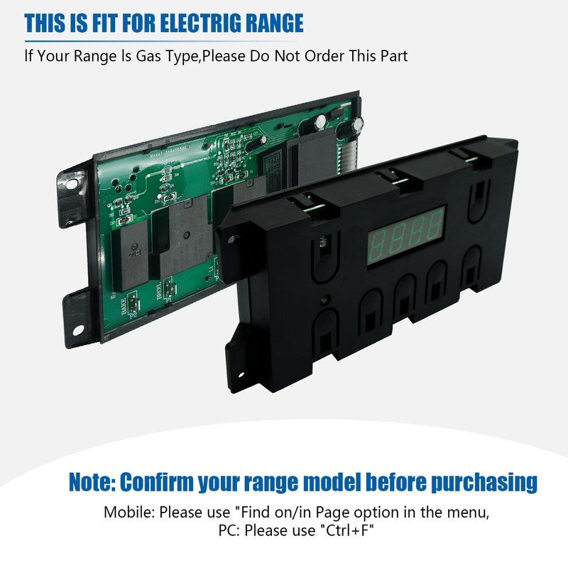Upgrade 316455500 Stove Clock Control Board - 7 Button Board
