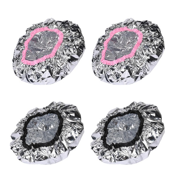4 Pcs Aluminum Foil Heat Cap for Cinditioning,Hair Dyeing And