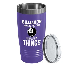 Billiard Purple Edition Viking Tumbler 20oz - Billiards - Pool Player Gifts Table Rail Balls Chalk Cue Sticks