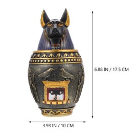 RORPOIR Egyptian Theme Canopic Jar Figurine Decorative Resin Sculpture for Home and Porch Decor Unique Egyptian Style Craft for Home Decoration