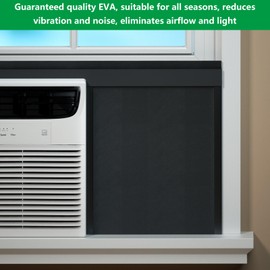 Window Air Conditioner, 2 pieces of surface insulation EVA board, 17 inches * 11 inches, fully enclosed design, Summer/Winter Heat and Draft Insulating,Two-Piece Panels Window Seal BLACK