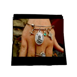 SAINT Brigid Bracelet- Stainless Steel Bangle- Celtic Cross, Brigid Cross-Patron Saint-Confirmation- First Communion, Irish Bracelet