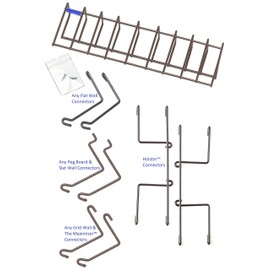 Rack'Em The Holster™ Slatwall / Mount Anywhere 9 Pistol Gun Rack, Brown