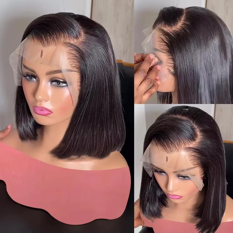 Bestvivid 13x4 Lace Front Bob Wig Human Hair HD Lace