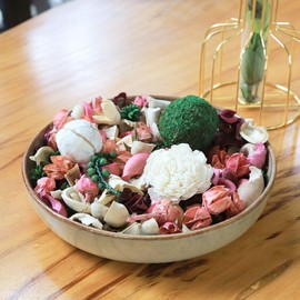 Qingbei Rina Potpourri Bowl Filler, Rose Scented Potpourri Dried Flower, Decorative Vase Filler, Home Fragrance Sachet,Bathroom Decor,14 Oz(Blush Pink)