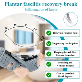 HESUSUSI Nachtschiene Plantar Fasziitis 3 Verstellbare Riemen Ferse Schmerzlinderung Bandage Relief Sprunggelenkbandage mit Fußgewölbestützen Plantar Fasziitis Achillessehnenentzündung Bandage