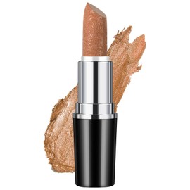 Glitter Lipstick Metallic Shiny Glossy, Shimmer Lipstick Silky Velvet Long-Lasting Moisturising Vegan Lip Gloss Women Girls Makeup (#10 SAHARA GOLD)