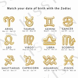 KissYan Zodiac Necklace, 14K Gold Plated Bubble Constellation Horoscope Sign Pendant Astrology Jewelry Birthday Gifts for Women(Leo)