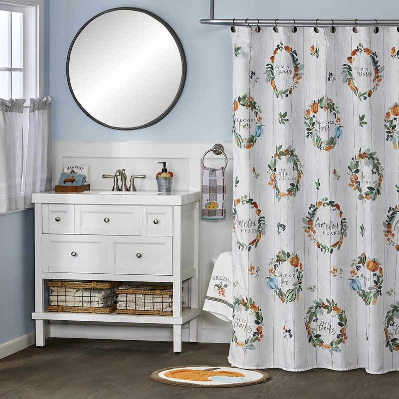 SKL Home Fall Nature's Harvest Bath Towel, White