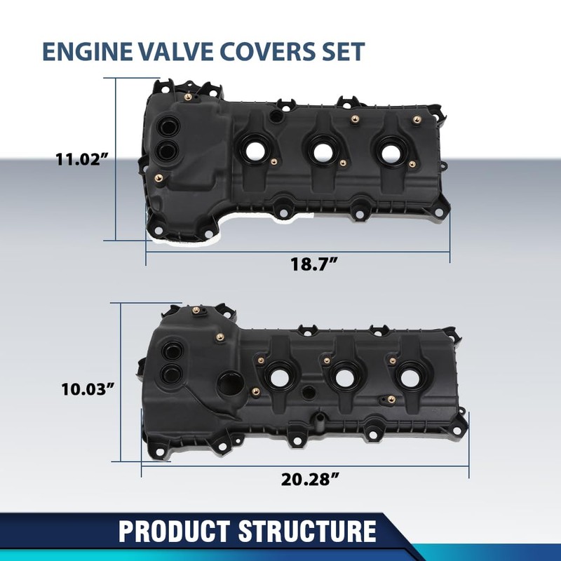 PIT66 Engine Valve Covers Set Compatible with 2011-2018 Ford Edge