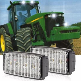 CHUSYYRAY 2X LED Headlight For John Deere Tractors Crawler Dozers lights replace R161288