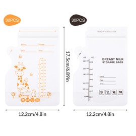GSrenyu 60 Pcs Breast Milk Storage Bags 250ml Freezer Bags with Pour Spout No Leak Breastmilk Containers for Breastfeeding Fridge or Freezer Use
