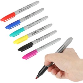 Tatuaje No Tóxico y Juego de Marcadores de Piel Perforantes - Pen de Maquillaje Permanente de 6 Piezas y Pluma de Arte Corporal con Punta Fina para Posicionamiento de Precisión