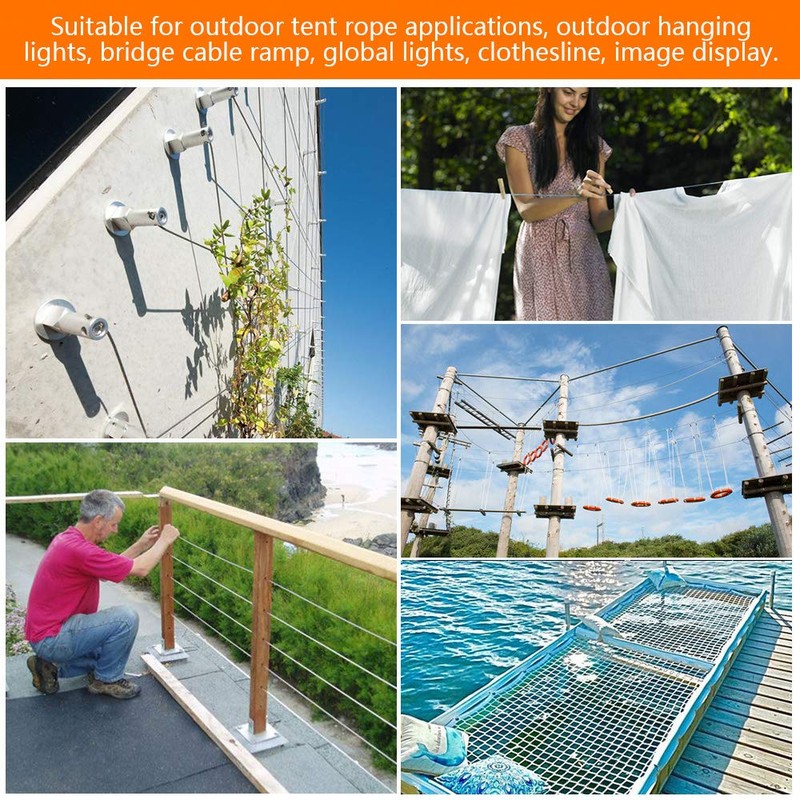 Stainless Steel Wire Rope 304, Marine Grade Cable Railing Kit,