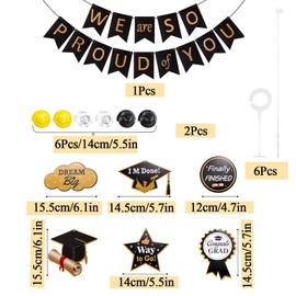 Graduation Decorations Banner Bunting Kit, Proud of You Gifts, Ideal for Congratulate Class of 2025, Graduation Party Decorations and Congratulations Banner Displays