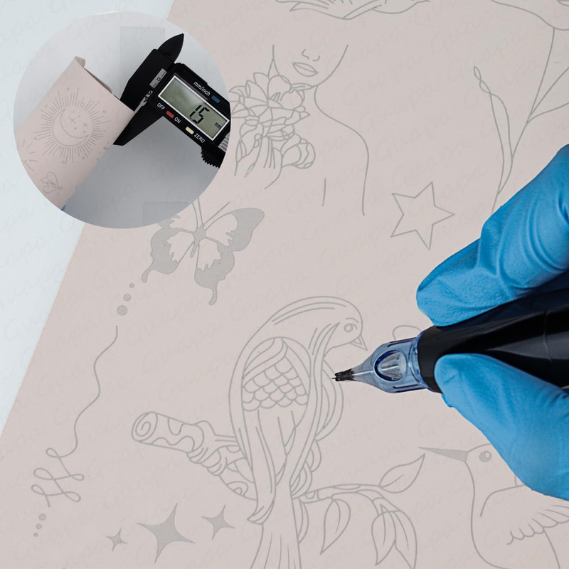 Guapa 2-Sided Printed 1.5MM Silicone Tiny Tattoo Practice Pad –