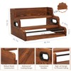 Fengligoo 3-Tier Wood Bottle Display Shelf, Modern Liquor Bottle Rack