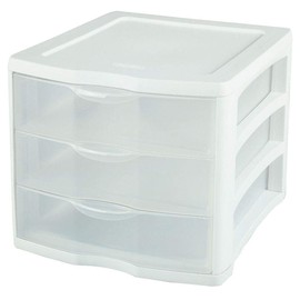 Sterilite 17918004 3 Drawer CLR Organizer, 6"x4"x3", White