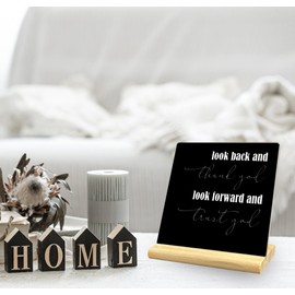 Look Back and Thank God Look Forward and Trust God Christian Acrylic Desk Decorative Sign, Inspirational Office Home Decor Gifts for Women Men