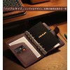 RIHUA Bible Size Notebook Leather 6 Hole Ring Schedule Book