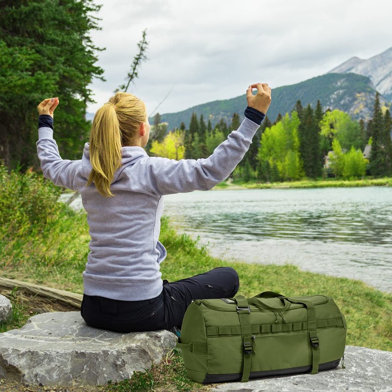 Lyweem Large Travel Duffle Bag for Men with Shoe Compartment