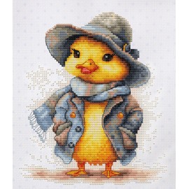 Luca-S Cross Stitch Kit The Detective Duck, B1416, Counted Cross Stitch Kit for Adults, Needlecraft and Embroidery Kit