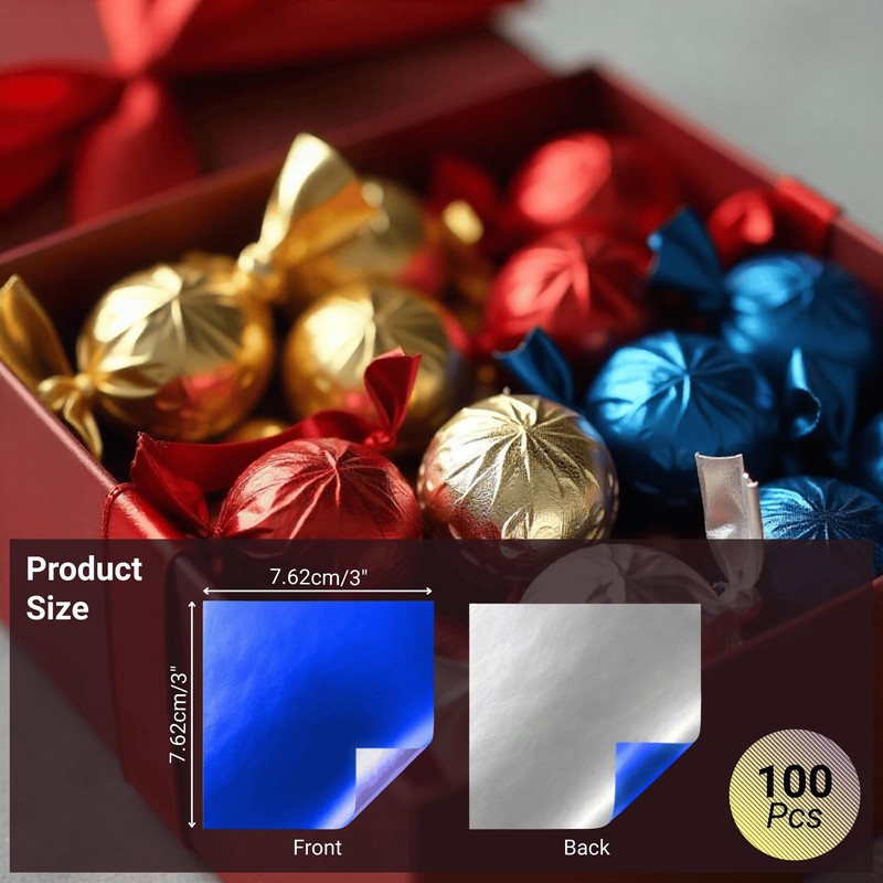 500 Sheets Chocolate Wrappers Candy Wrappers Confectionery Foil sheets DIY