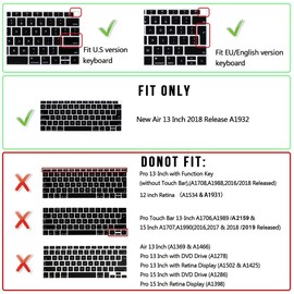 WYGCH Serato Scratch Live Shortcuts Hotkey Silicone Keyboard Cover for MacBook Air 2018 13.3 inch A1932 with Retina Display and Touch ID Silicone Soft Protector, USA/EU Version