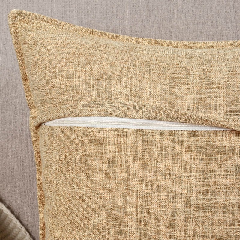 Madizz Set of 2 Polyester Linen Cushion Covers, Soft Decorative