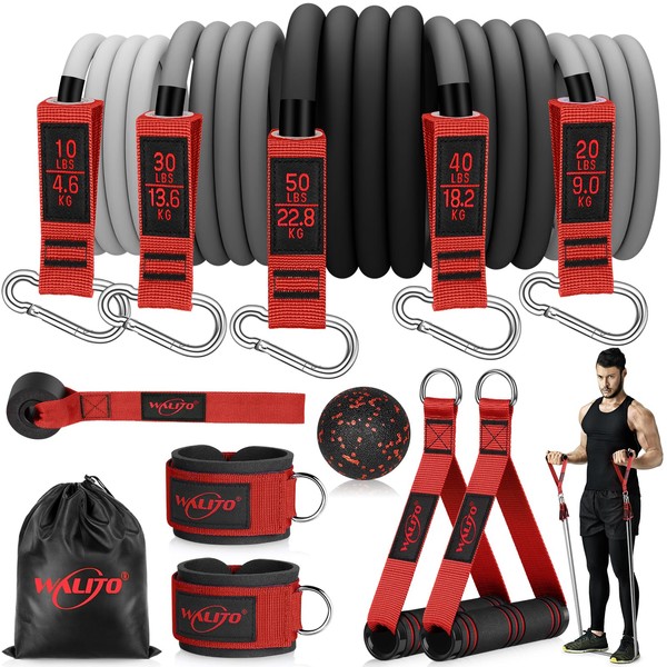 WALITO Resistance Bands Set - Exercise Bands with Handles, Door