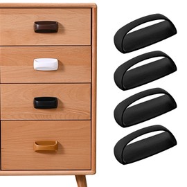 ZeniMart Drawer Pulls, Set of 4, Door Handles, Double-Sided Tape, Sliding Door Handles, Auxiliary Handles, For Windows, Screens, Drawers, Cabinets, Doors, Easy Installation (Black)