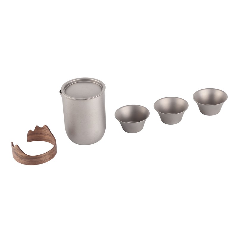 Titanium Double Walled Tea Cups with Removable Filter Cover Cap