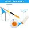 Paint Roller with Telescopic Rod, 30-137 cm, Removable 4 Sections,