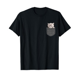 Cat in Pocket Men Women Kids T-Shirt