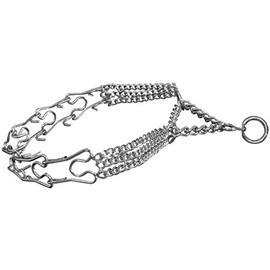 Triple Chain Martingale Prong Dog Pinch Training Collar 6 Sizes (3mm Link: 19.5 Closed-22 Open) by Dogs My Love