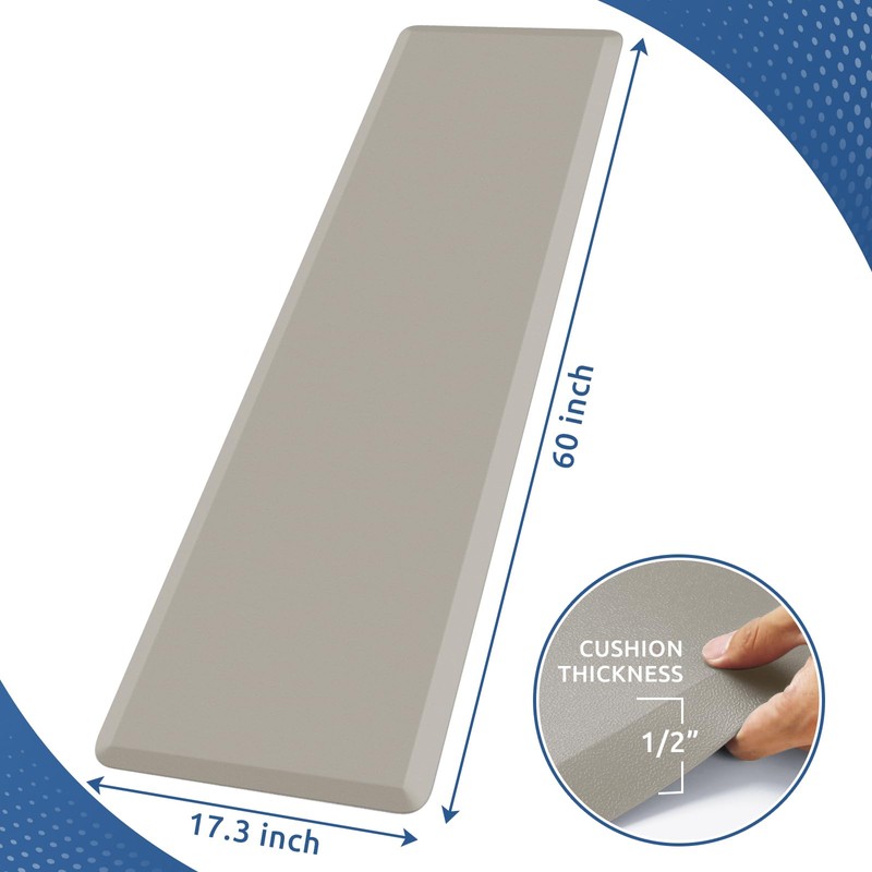 KitchenClouds Kitchen Mat Cushioned Anti Fatigue Kitchen Rug 17.3"x60" Water