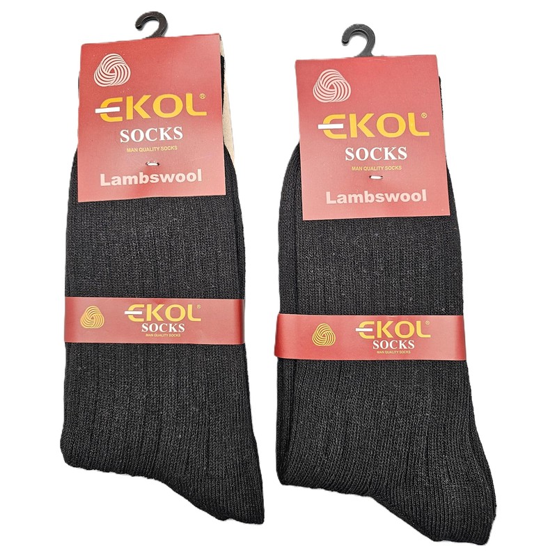 Blue Eyes 2 Pairs of Warm Sheep's Wool Socks, black