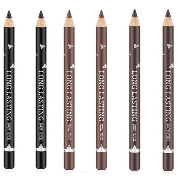 6 PCS Waterproof Eyebrow Pencil Set,Easy to Color Waterproof Eye