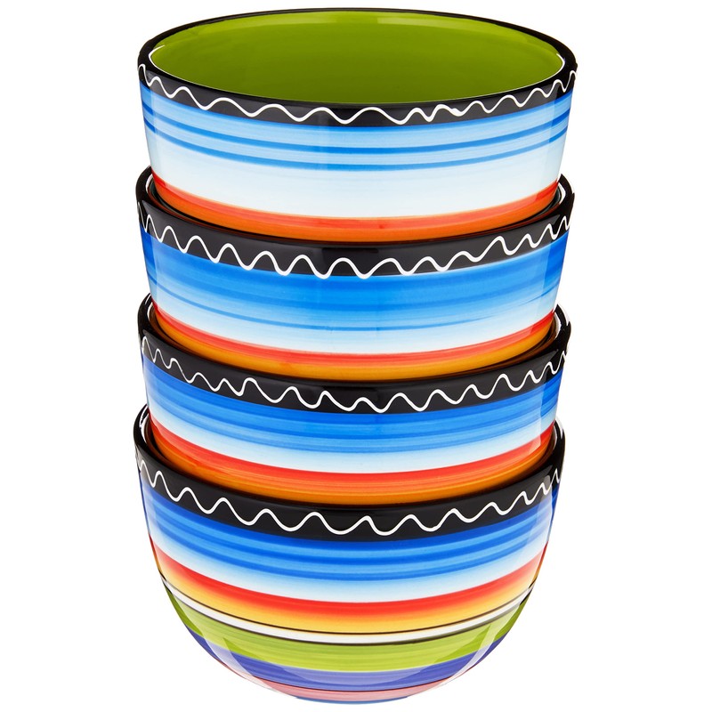 Tequila Sunrise Ice Cream Bowls Set of 4, 5.25-Inch Colorful